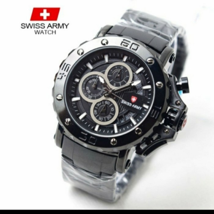 JAM TANGAN SWISS ARMY 9205 TALI RANTAI CHRONO AKTIF PRIA HEMAT