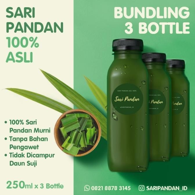 

PAKET BUNDLING (3BOTOL) ENDAPAN PANDAN MURNI 100% TF