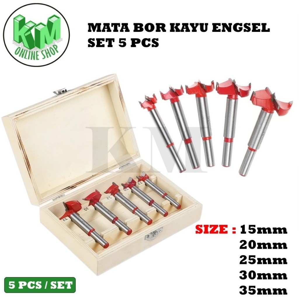 Mata Bor Kayu Engsel Kunci Forstner Fortsner Bit Set Mata Bor Kayu 15Mm 20Mm 25Mm 30Mm 35Mm