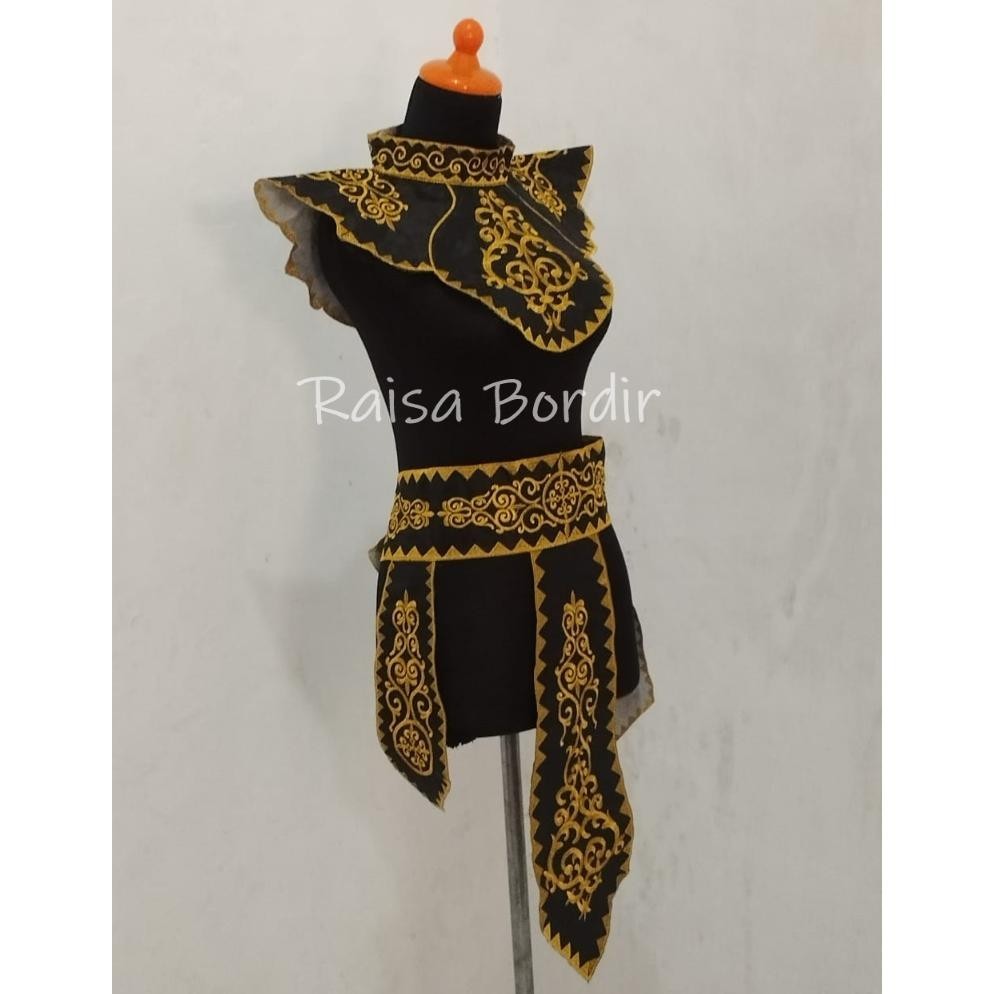 uy-23 Renda Bordir Baju Adat Aksesoris Tari Set Dada Lingkar & Sabuk Hemat