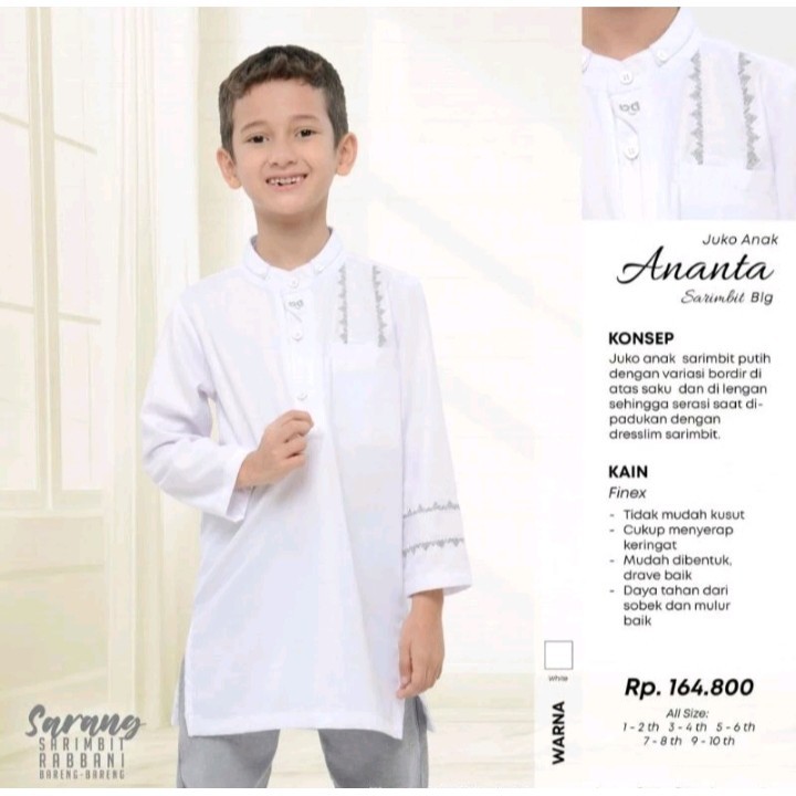 Rabbani Sarimbit Koko Anak Tangan Panjang Juko Anak Ananta Sarimbit Blg