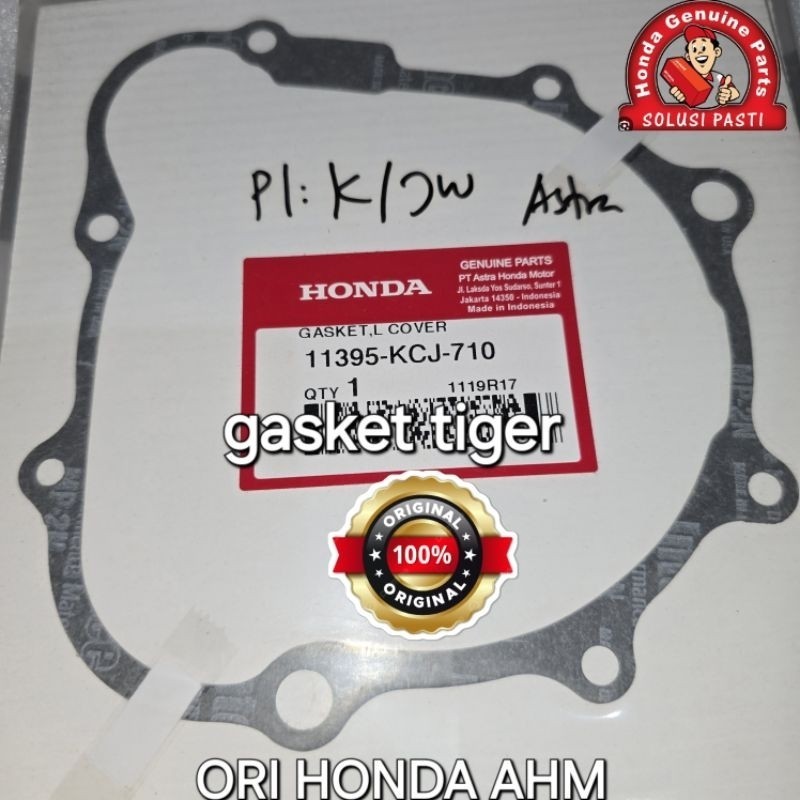 11395 KCJ 710 gasket L cover, perpak magnet tiger ori honda ahm