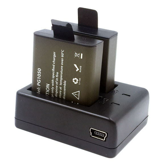 Charger Baterai 2 Slot with 2PCS Baterai for EKEN H9 H9R SJCAM