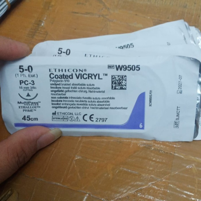 Benang jahit medis vicryl 5/0 per pcs