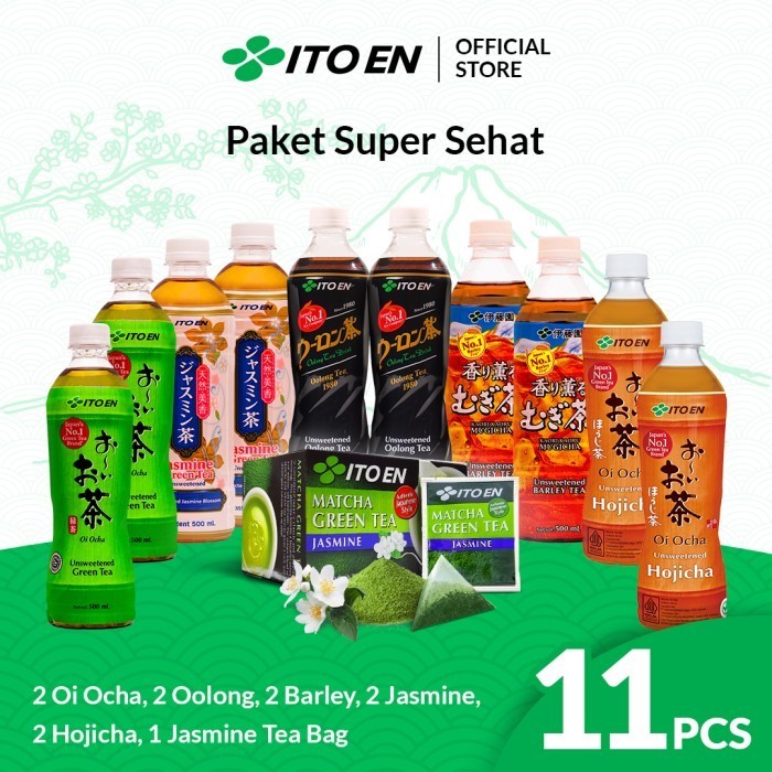 

ITO EN Teh Hijau Sehat Special Package 11 pcs Ocha, Jasmine, Hojicha