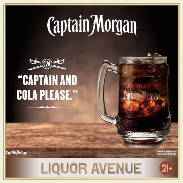 Captain Morgan Spiced Rum Gold 750 Ml + 3 Can Coca-Cola (Coke)