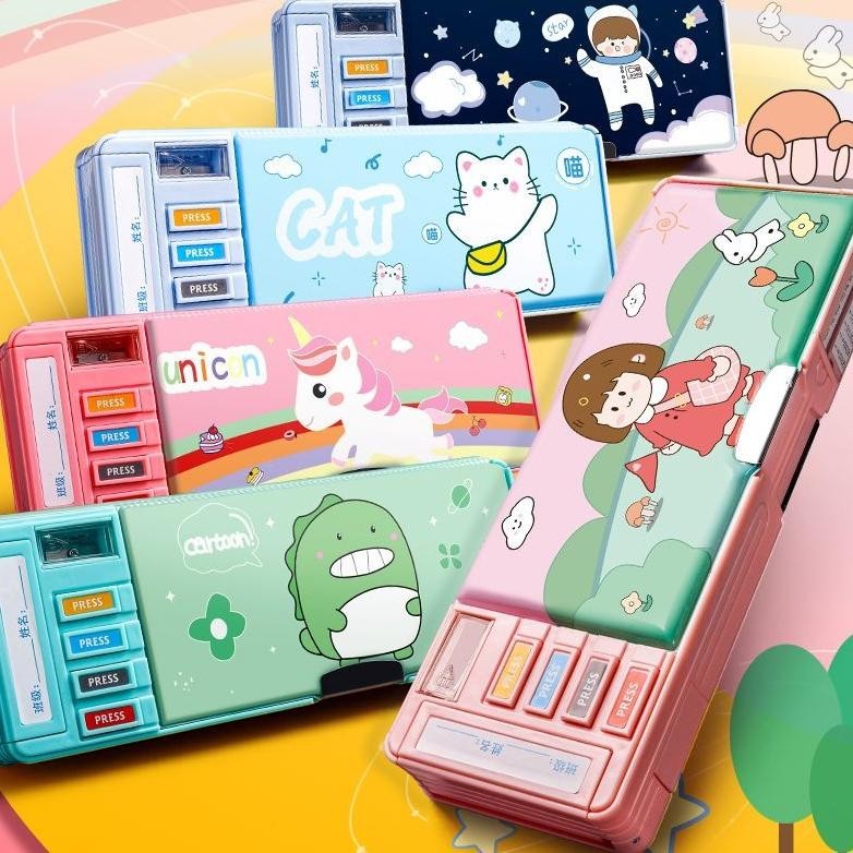 

sr-32 Ready Unicorn kotak pensil anak/ kotak pensil multifungsi / TEMPAT PENSIL ANAK PEREMPUAN MURAH KOTAK PENSIL ANAKPencil storage multifunctional stationery storage box /Lapisan Ganda Tunggal dengan Rautan Kapasitas Termurah