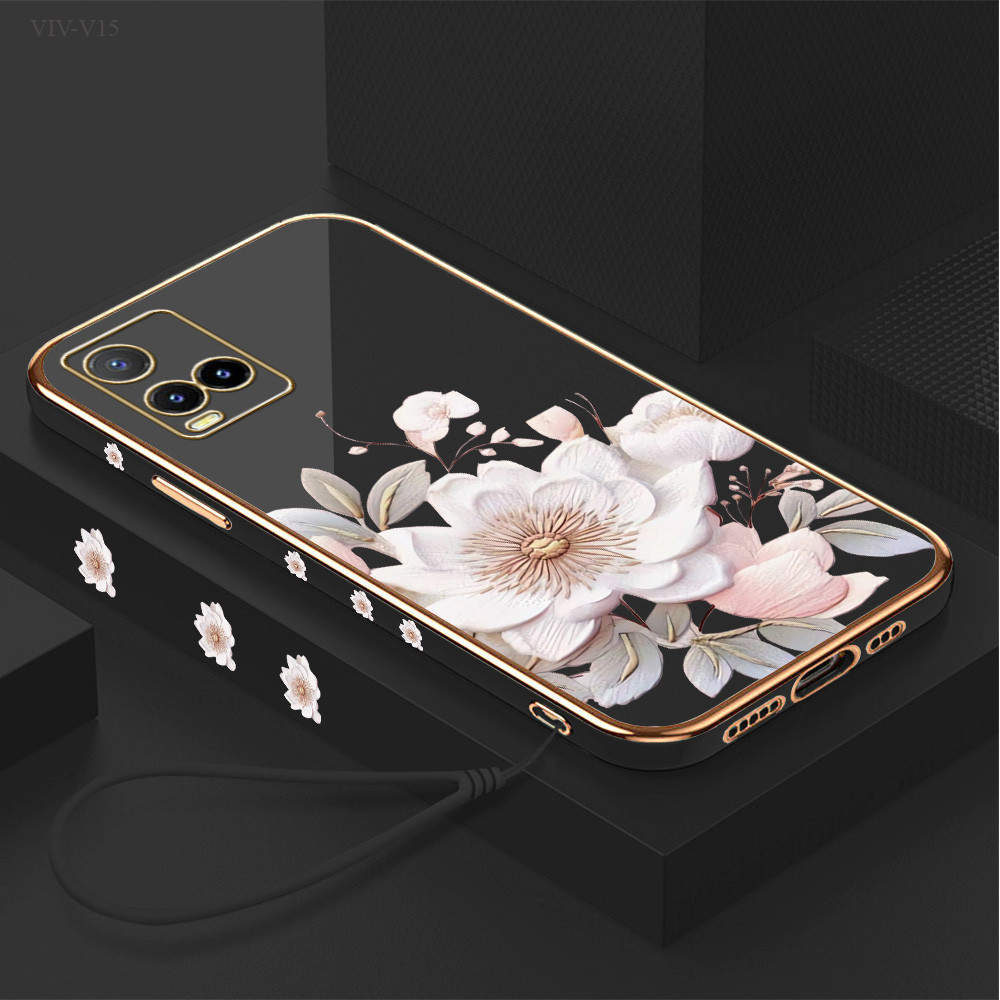 Casing Hp Untuk VIVO V30 V15 V20 V21 V23 V23E V25 V25E S1 Z1 T1 SE Pro 2021 5G Phone Case Flowers 22