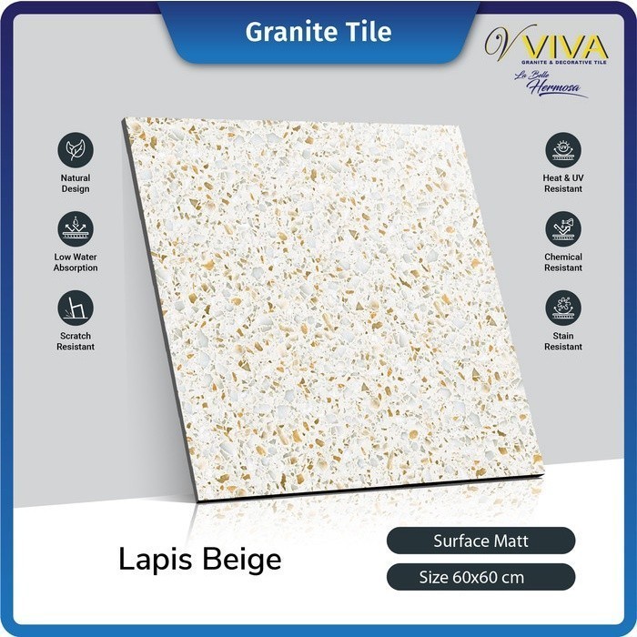 BDA Granite Tile 60x60 Keramik Granit Lantai & Dinding Kamar Mandi Anti Slip Lapis Beige