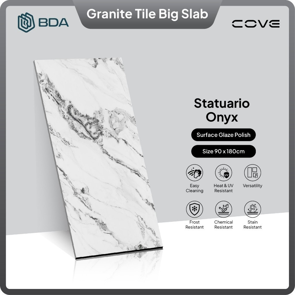 BDA Granite Tile Granite 90X180 Keramik Lantai Keramik Dinding Big Slab Statuario Onyx