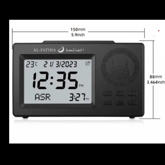 

Jam Adzan LCD Jadwal Sholat Otomatis Al-Fatiha Faj-106