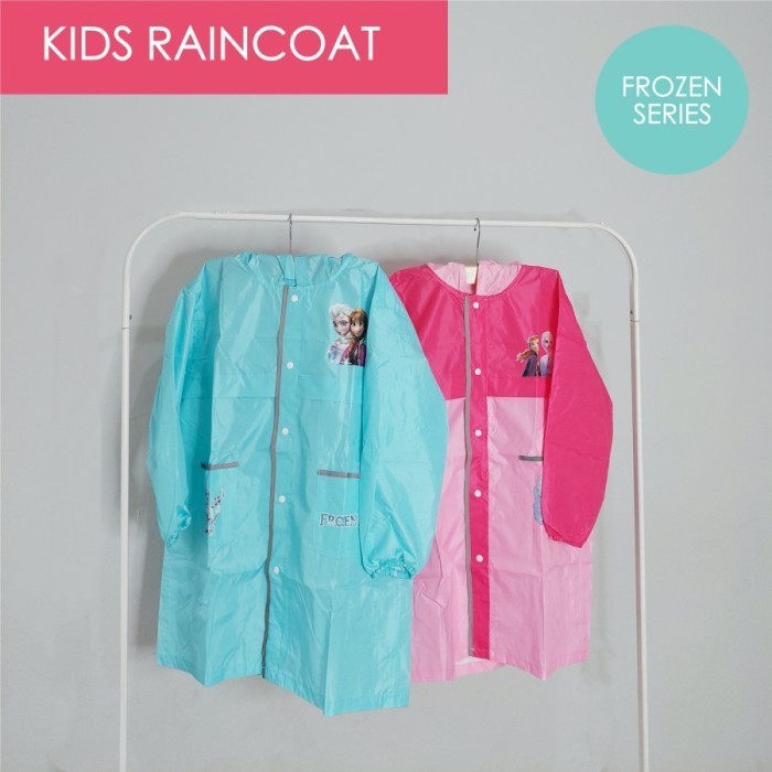 Siap Kirim Jas Hujan Anak - Jas Hujan Anak Karakter - PINK FROZEN SIZE M Limited