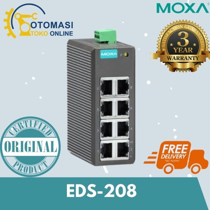 New Moxa Eds-208 Unmanaged Ethernet Switch