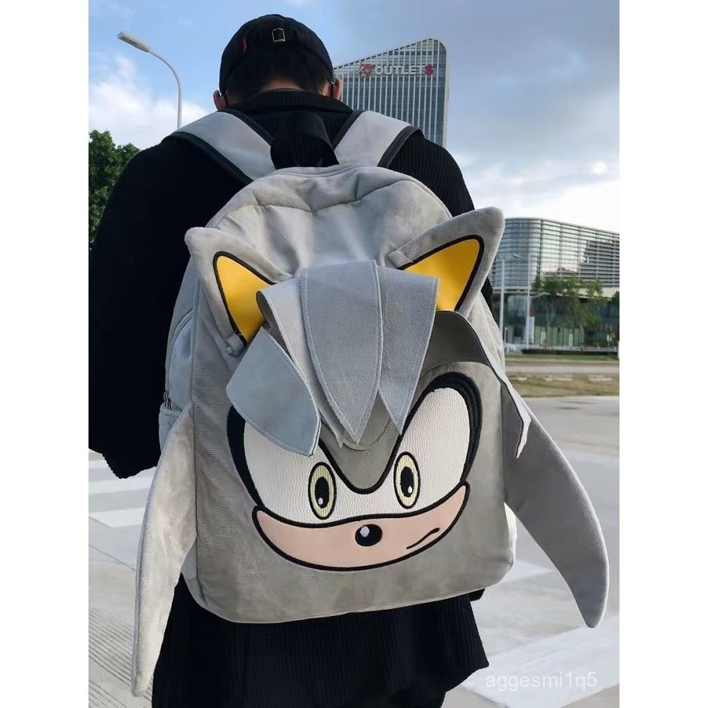Tas Ransel Miniso/Tas Superhero Sonic Tas Ransel Sekolah Karakter Sonic/Ransel Boneka Grey