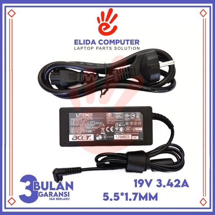 Adaptor Charger Liteon Acer Pa-1650-02 Pa-1650-86 Pa-1650-69 19V 3.42A
