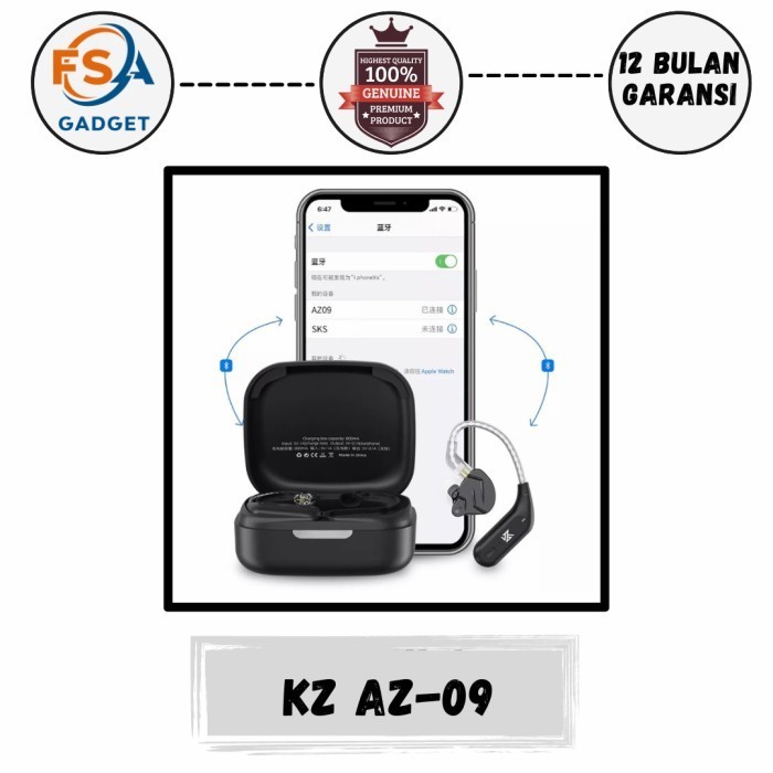 Kz Az09 Earhook Bluetoth 5.2 Module Tws Adapter For Iem Pin B & Pin C