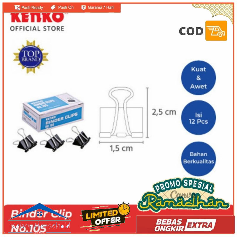 

KENKO Binder Clip No. 105 Penjepit Kertas Paper Klip