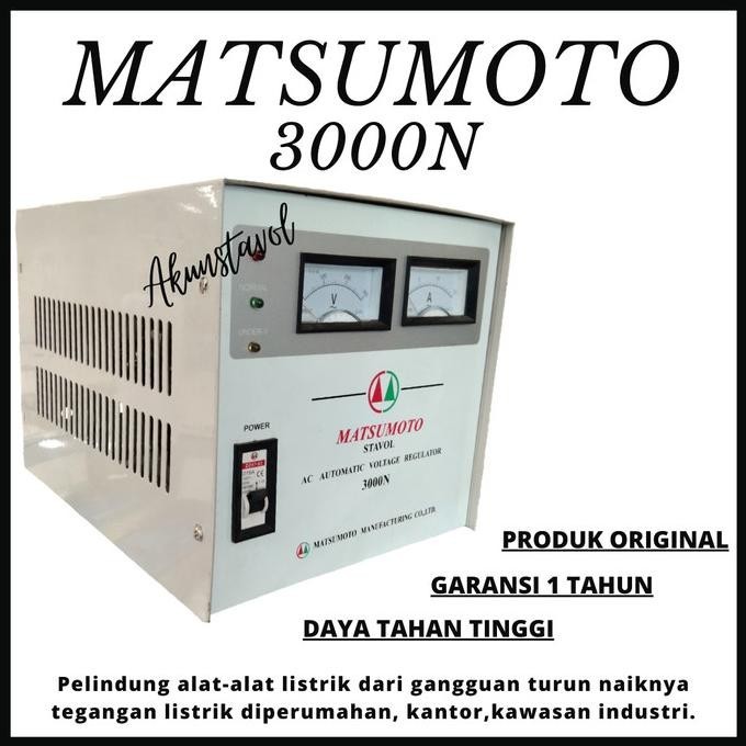 Stavolt Matsumoto 3000N - Stabilizer Listrik 3000Watt Terbaru