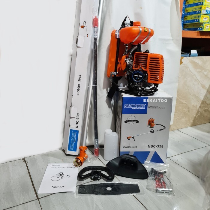 Nishikawa Mesin Babat Potong Rumput 2 Tak Gendong Ncb 338