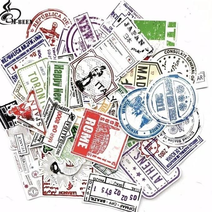 

Vintage Stamp - Postage Logo Stiker Set Of 50