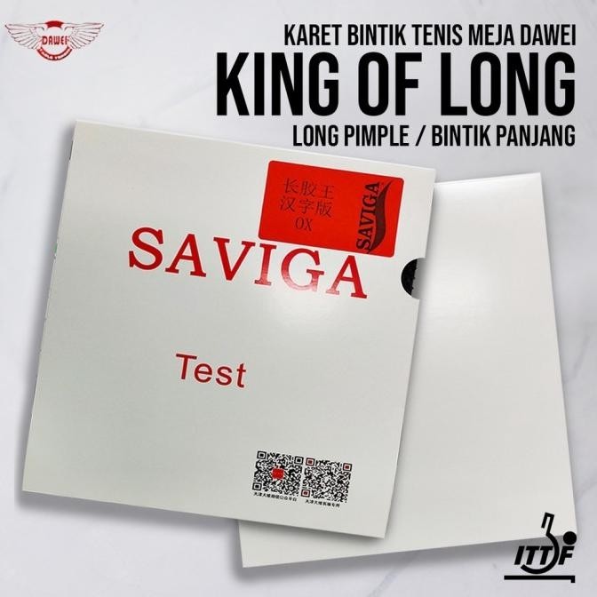BEBAS ONGKIR - KARET TENIS MEJA BINTIK DAWEI SAVIGA TEST KING OF LONG ORIGINAL