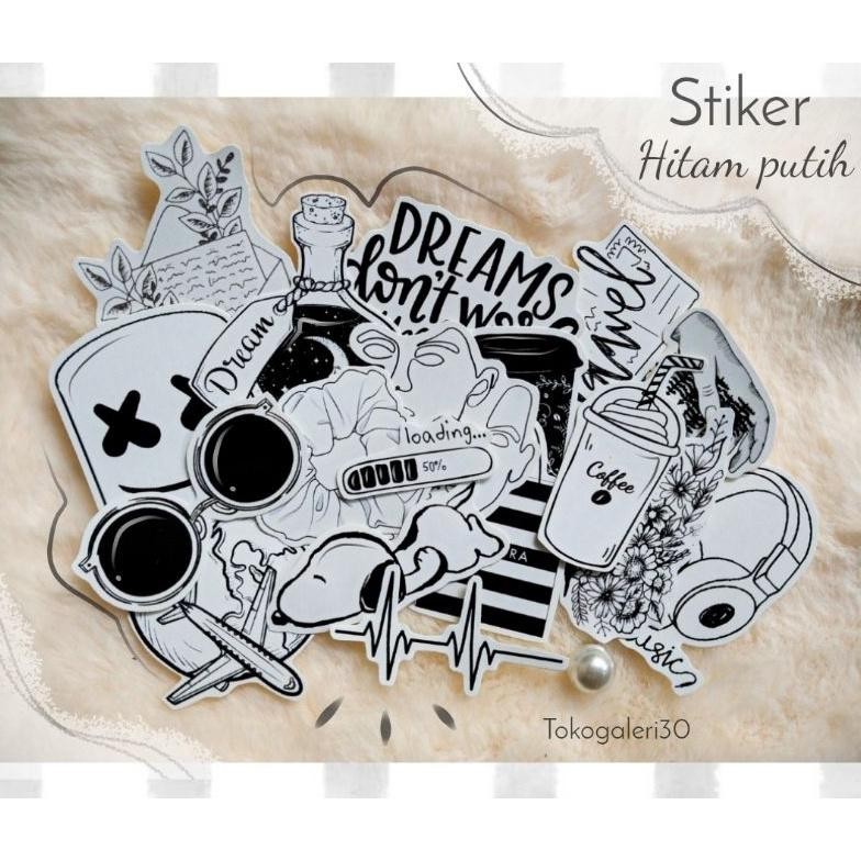 

Stiker Tumbrl Aesthetic Hitam Putih [25 Pcs] Sudah Cutting/Glossy Tahan Air Best Seller