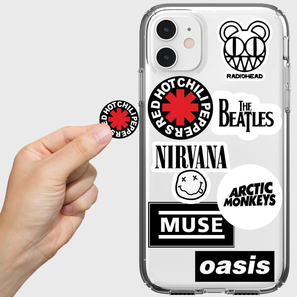 

10Pcs Stiker Aesthetic Case Handphone Band Logo Untuk Case Handphone Laptop Tumblr Dan Lainnya Promo