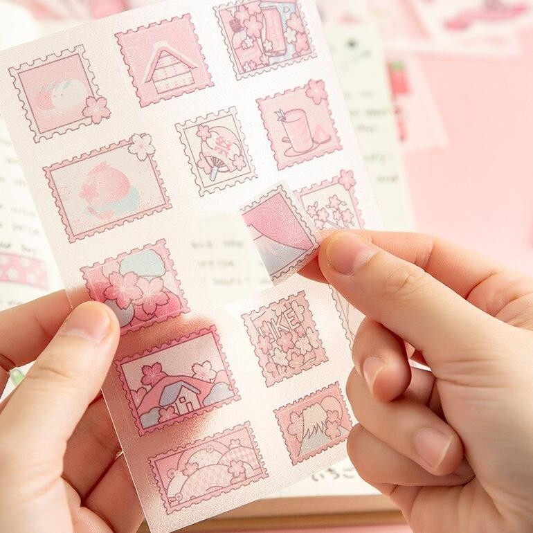 

4 Lembar Stiker Motif Lucu Warna Pink Untuk Deco Jurnaling Scrapbook Cod