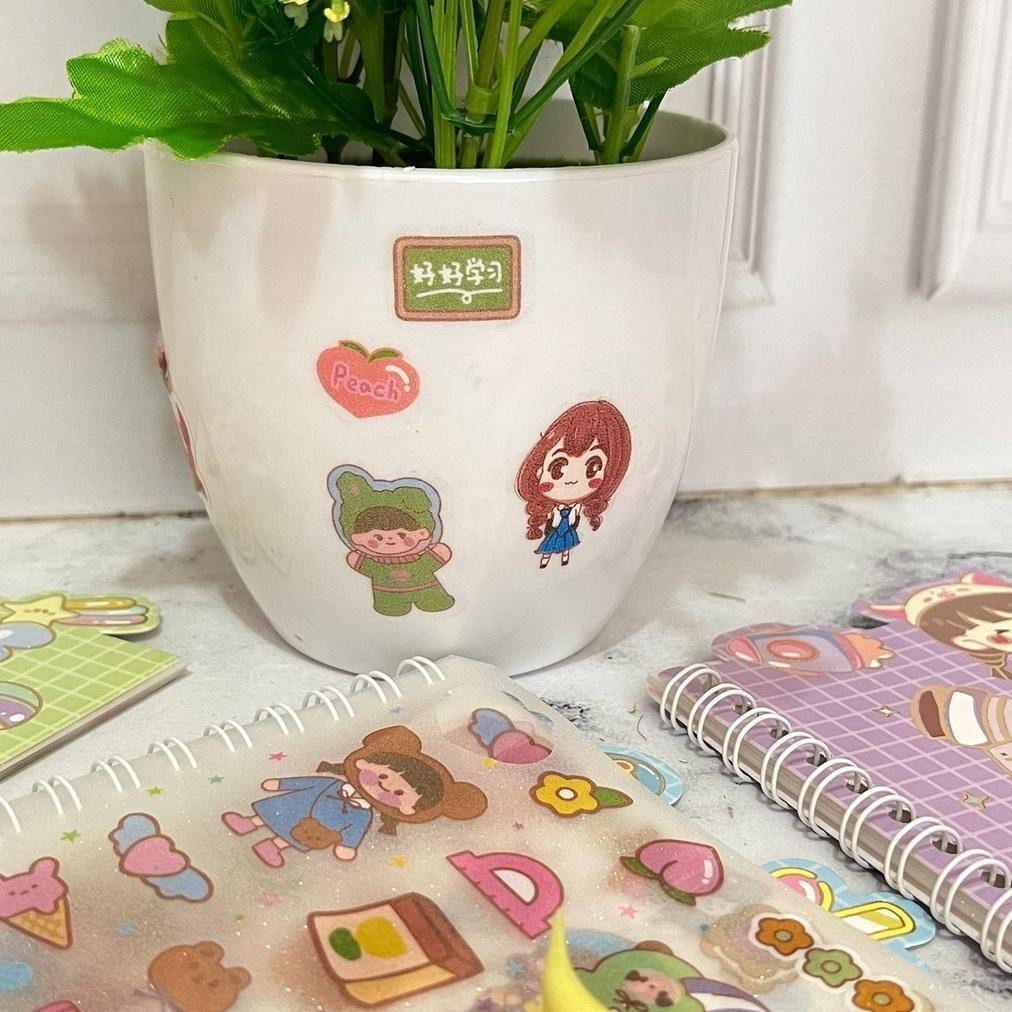 

Buku Spiral Stiker Kode Xtq-Gdk Anti Air Karakter Kartun Stiker Viral Anti Air Promo