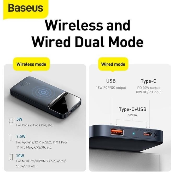BASEUS POWER BANK MAGNETIC WIRELESS MAGSAFE IPHONE 12 FAST CHARGE 20W