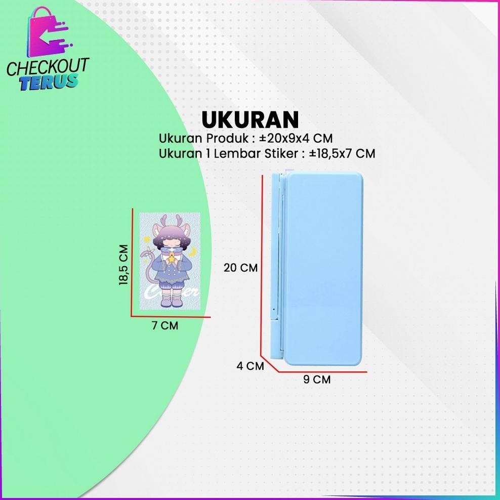 

CT A73 Tempat Pensil 2IN1 Multifungsi Pencil Case Book Holder Kotak Pensil Lipat dengan Tatakan Buku dan Papan Tulis PraktisAnakSekolah