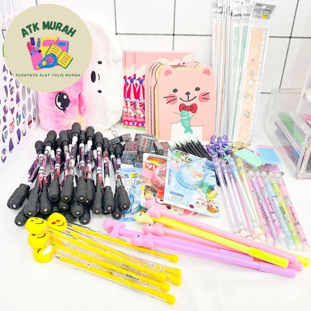 

Gd-12 Paket Usaha 149K Dapat Banyak Jualan Untuk Anak Sekolah Alat Tulis Kantor Lucu Buku Notes Kecil Solatip Penghapus Pulpen BisaCod