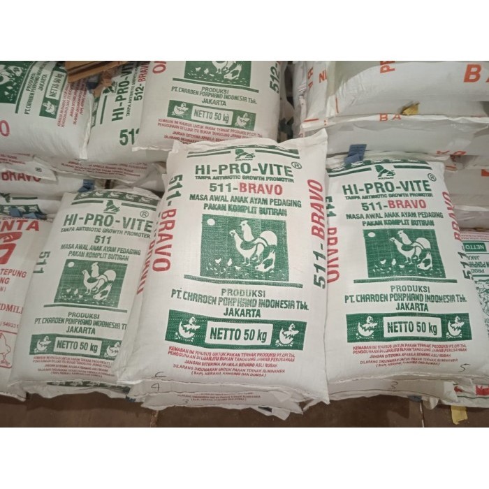 Pakan Makanan Ayam Unggas Pedaging Pur Voer 511 Bravo 50Kg 1 Sak Bal
