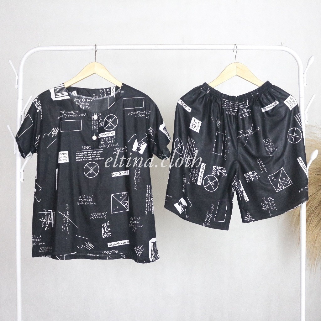 Piyama Piyama Celana Pendek Atasan Lengan Pendak Bisa Cod Perempuan Yukensi Polos Santai Adem Baju T