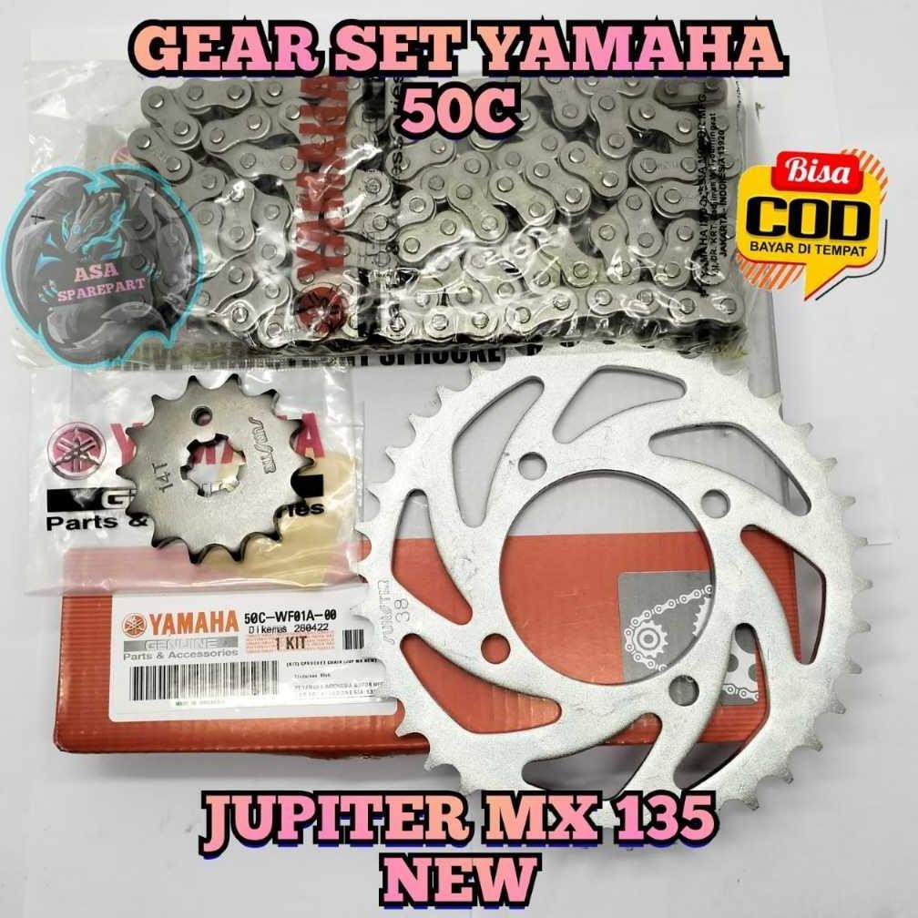 Promo Gearset Asli Original Motor Yamaha Jupiter Mx New 135 Kopling Dan Tanpa Kopling 50C Gear Set G