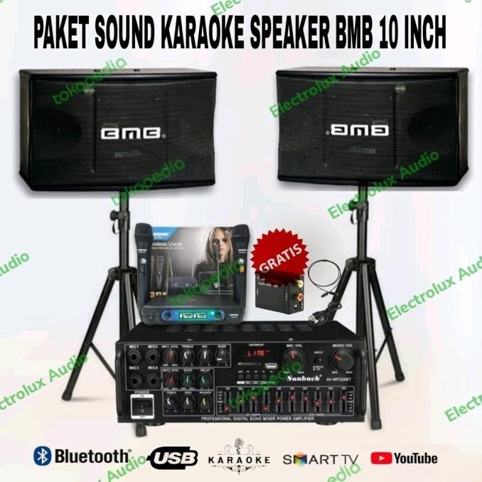 Jual Paket Sound System Karaoke Bmb 10 Inch + Mic Wirelles Paket Sound Bmb