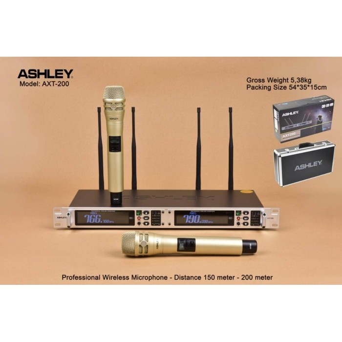 Mic Wireless Ashley Axt200 Axt 200 Original Ashley