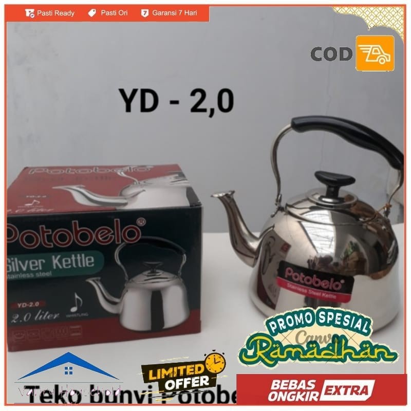 POTOBELO Teko Siul YD20 Kettle Stainless Steel Ketel Siul 2Liter 2L