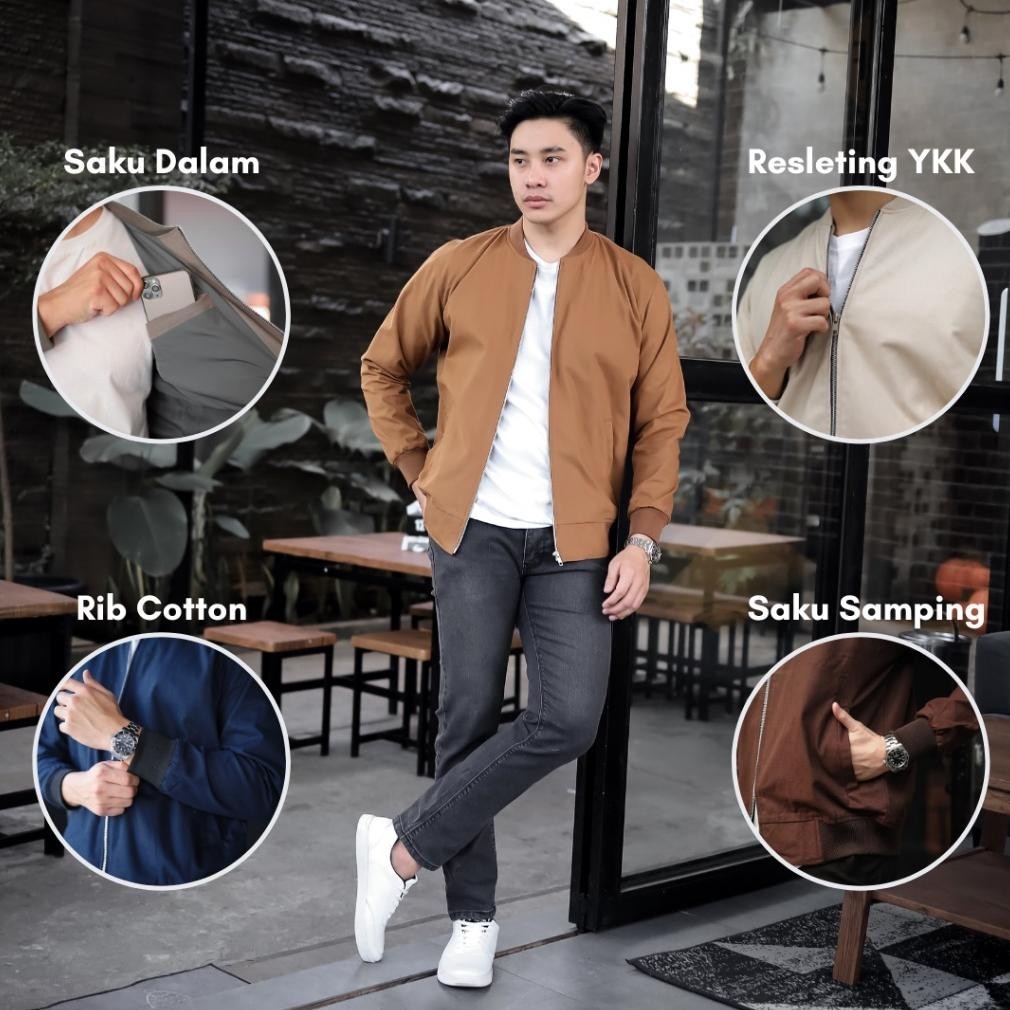 Jaket Pria Distro Keren Canvas Bomber