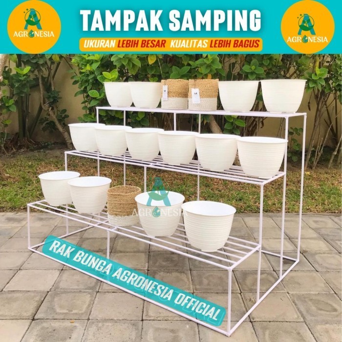 Rak Bunga Susun Besi Nimalis Tempat Pot Tanaman Hias Bunga