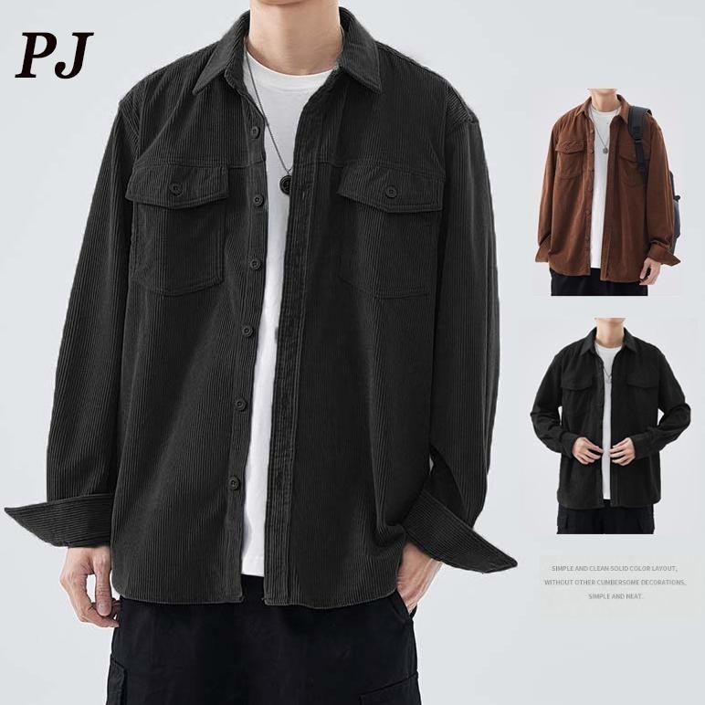 Baju Kemeja Tactical Pria Lapangan Outdoor Jaket Cowok Corduroy Jaket Corduroy Outer Tebal Jaket Vin