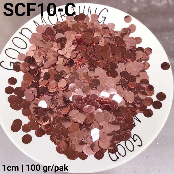 Scf10 Konfetti Confetti 1 Cm 100 Gr Merah Hijau Orange Biru Pink Putih