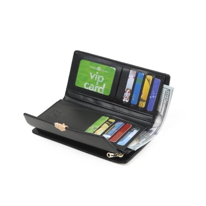 DOMPET PANJANG WANITA CYRA ORIGINAL PRETTYZYS HITAM KULIT WA796B5