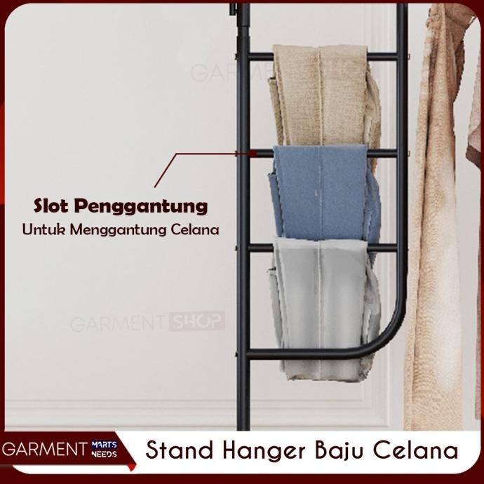 Rak Baju Gantung Besi Stand Hanger Jilbab Tas Sepatu Multifungsi Kokoh