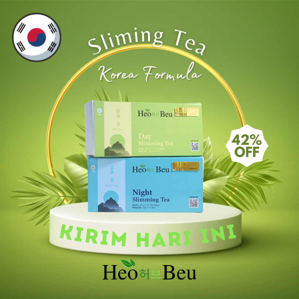 

Heo Beu Paket 2 Box (1 Siang 1 Malam) Slimming Tea Teh Diet Pelangsing Penahan Nafsu Makan Original