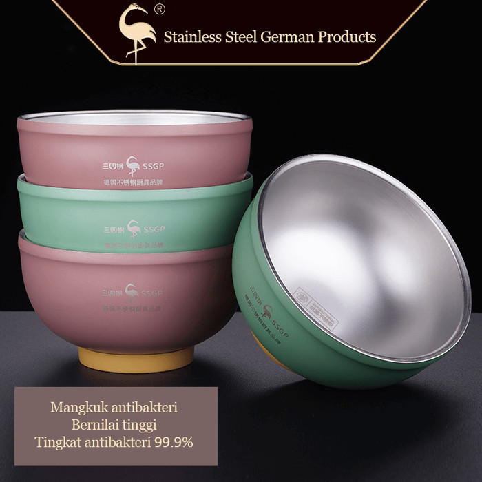 Ssgp Mangkok Makan Stainless Steel 304 Anti Karat