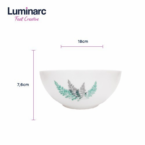 Luminarc Mangkuk Mie Diwali Frost Green 18Cm - 3Pcs