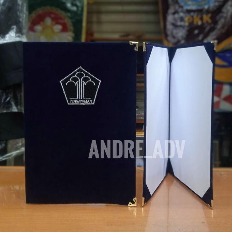 

masih promoo map beludru kemenkumham logo bordir