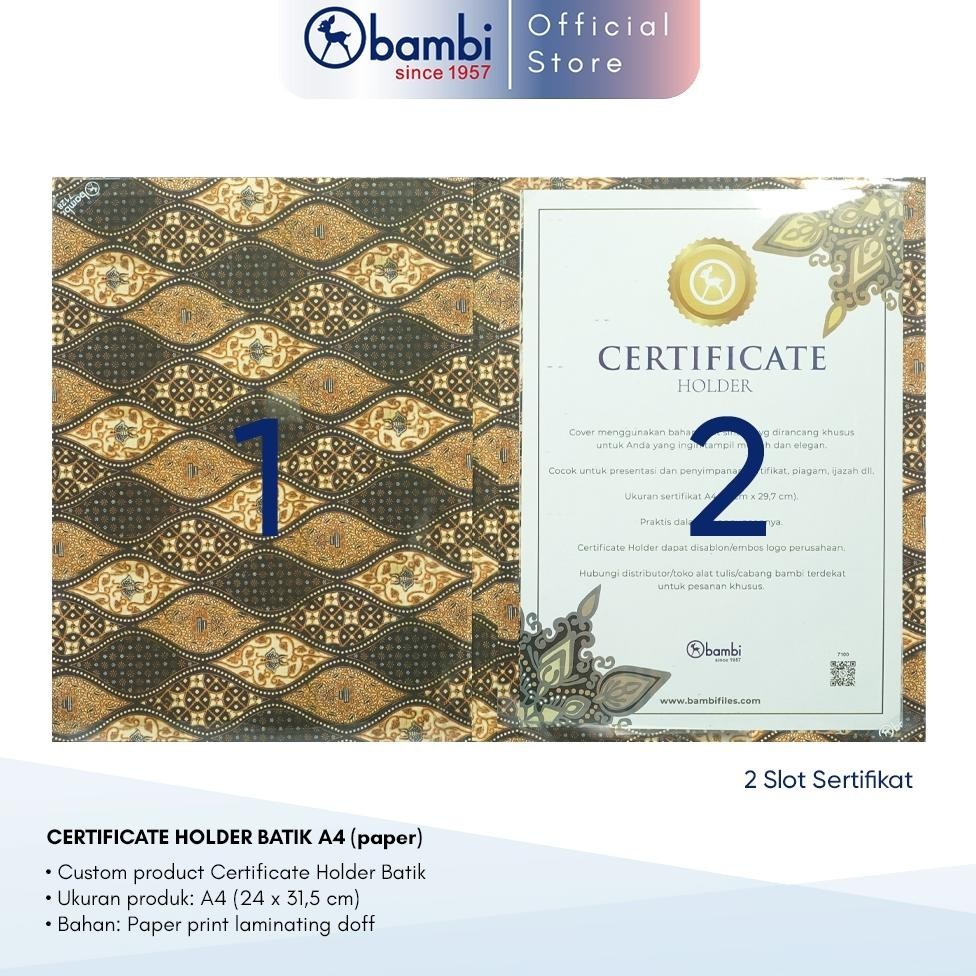 

masih promoo bambi map sertifikat a4 kain batik / map sertifikat / cover sertifikat / certificate holder / certificate cover / ceremonial holder jupiter kode 7128