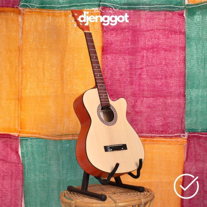 Ami [Paket Lengkap] Gitar Akustik Natural Mandalika S-01 Murah Fullset